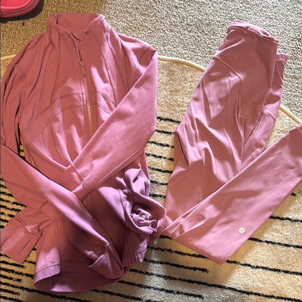 lululemon athletica Pink Leggings and Jacket Set